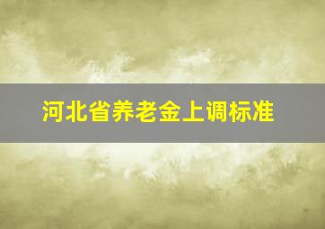 河北省养老金上调标准