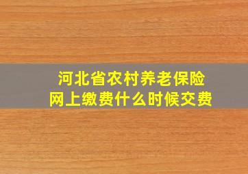 河北省农村养老保险网上缴费什么时候交费