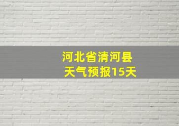 河北省清河县天气预报15天