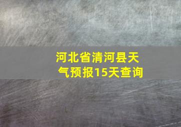 河北省清河县天气预报15天查询