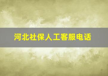 河北社保人工客服电话