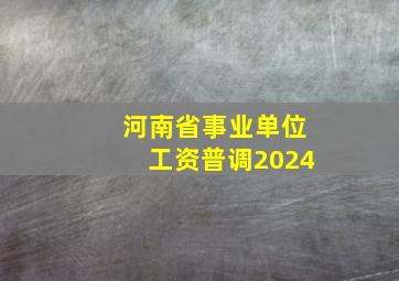 河南省事业单位工资普调2024