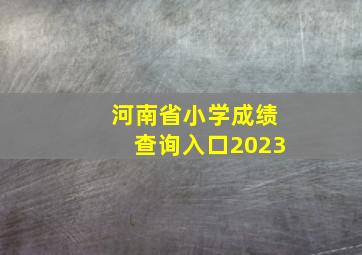 河南省小学成绩查询入口2023