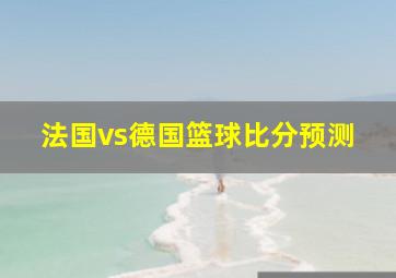 法国vs德国篮球比分预测