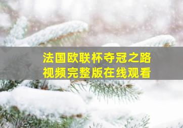 法国欧联杯夺冠之路视频完整版在线观看