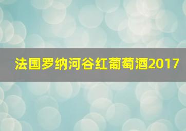 法国罗纳河谷红葡萄酒2017