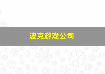 波克游戏公司