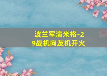 波兰军演米格-29战机向友机开火