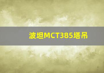 波坦MCT385塔吊