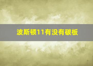 波斯顿11有没有碳板