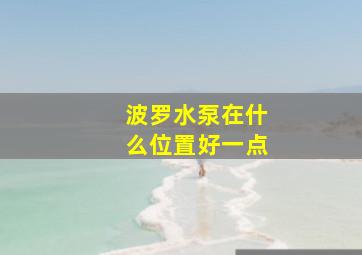 波罗水泵在什么位置好一点