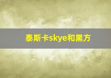 泰斯卡skye和黑方