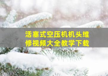 活塞式空压机机头维修视频大全教学下载