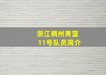 浙江稠州男篮11号队员简介