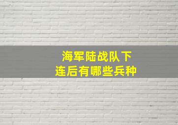 海军陆战队下连后有哪些兵种