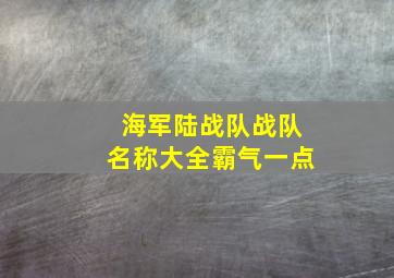 海军陆战队战队名称大全霸气一点