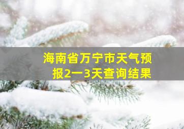 海南省万宁市天气预报2一3天查询结果