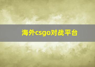 海外csgo对战平台