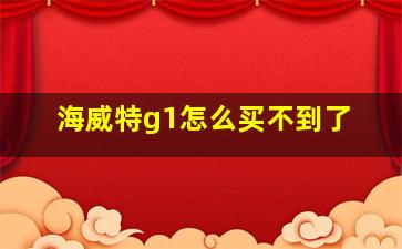 海威特g1怎么买不到了