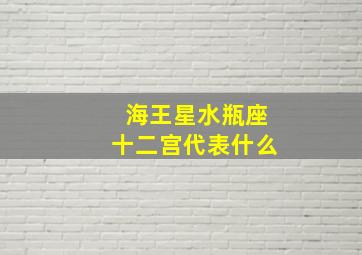 海王星水瓶座十二宫代表什么