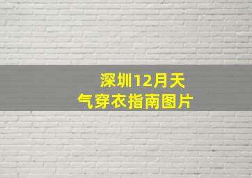 深圳12月天气穿衣指南图片