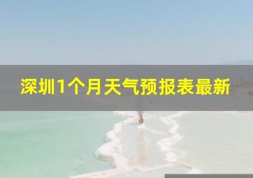 深圳1个月天气预报表最新