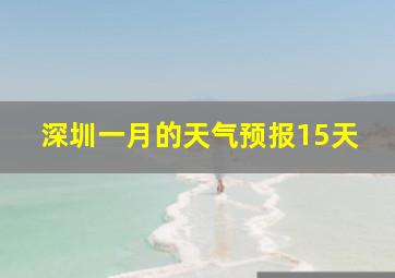 深圳一月的天气预报15天