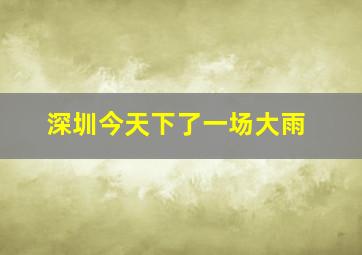 深圳今天下了一场大雨