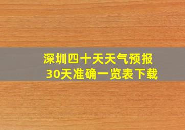 深圳四十天天气预报30天准确一览表下载