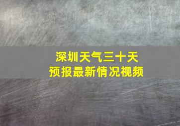 深圳天气三十天预报最新情况视频