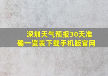 深圳天气预报30天准确一览表下载手机版官网