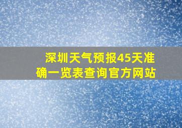 深圳天气预报45天准确一览表查询官方网站