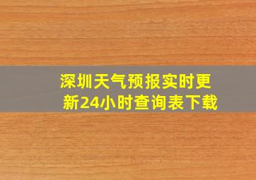 深圳天气预报实时更新24小时查询表下载