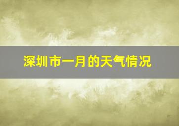 深圳市一月的天气情况