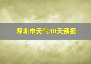 深圳市天气30天预报