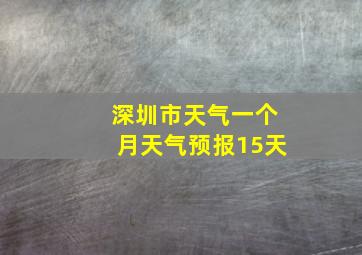 深圳市天气一个月天气预报15天