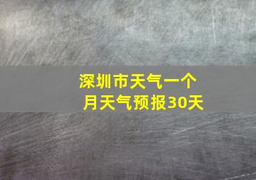 深圳市天气一个月天气预报30天