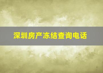 深圳房产冻结查询电话