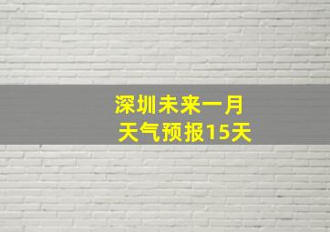 深圳未来一月天气预报15天