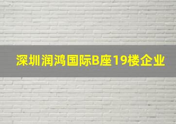 深圳润鸿国际B座19楼企业