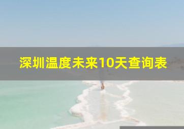 深圳温度未来10天查询表