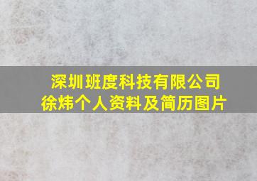 深圳班度科技有限公司徐炜个人资料及简历图片