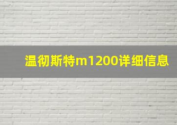 温彻斯特m1200详细信息