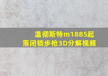 温彻斯特m1885起落闭锁步枪3D分解视频