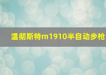 温彻斯特m1910半自动步枪