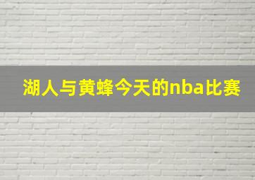 湖人与黄蜂今天的nba比赛