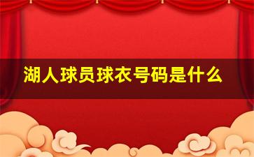 湖人球员球衣号码是什么