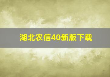 湖北农信40新版下载