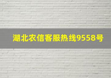 湖北农信客服热线9558号