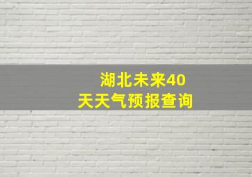 湖北未来40天天气预报查询